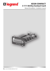 LEGRAND KEOR COMPACT Installation Manual