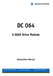 Sigmatek S-DIAS DC 064 Instruction Manual