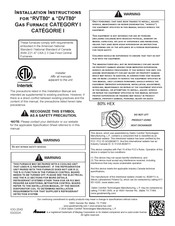 Maytag Amana RVT80 Series Installation Manual