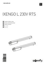 SOMFY Ixengo L 230V RTS Installation Instructions Manual