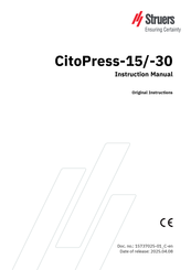 Struers CitoPress-30 Instruction Manual