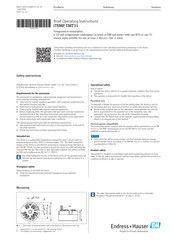 Endress+Hauser iTEMP TMT31 Brief Operating Instructions