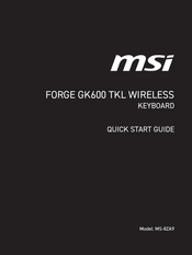 MSI FORGE GK600 TKL WIRELESS Quick Start Manual