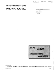 Tektronix 3A9 Instruction Manual