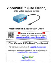 ClearClick Video2USB Lite Users Manual & Quick Start Manual