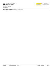 HUBBELL LIGHTING Kim LTV8 RGBW Installation Instructions Manual