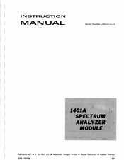 Tektronix 1401A Instruction Manual