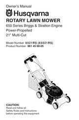Husqvarna 65021RS Owner's Manual
