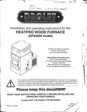 Drolet HEATPRO Installation And Operating Instruction