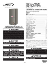 Lennox Merit CBK45UHVT Installation Instructions Manual