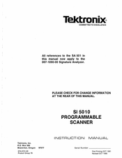 Tektronix SI 5010 Instruction Manual