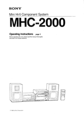 Sony MHC-2000 Operating Instructions Manual