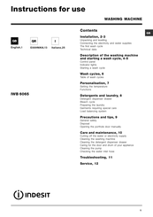 Indesit IWB 6065 Instructions For Use Manual