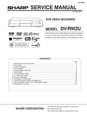 Sharp DV-RW2U Service Manual