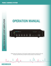 HEINRICH HML-10A Operation Manual