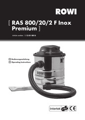 Rowi 1 12 01 0015 Operating Instructions Manual