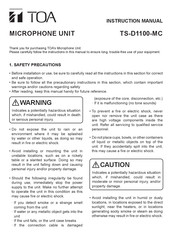 Toa TS-D1100-MC Instruction Manual