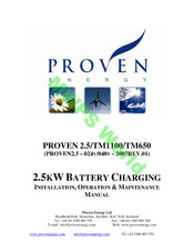 Proven 2.5 Installation, Operation & Maintenance Manual