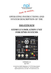 NPI ISO-STIM 01M Operating Instructions And System Description
