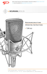 Neumann.Berlin TLM 103 Operating Instructions Manual