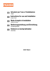 Franke FDF 9044 I Instructions For Use And Installation