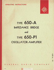 General Radio Company 650-A Operating Instructions Manual