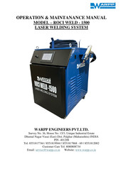 WARPP ROCI WELD 1500 Operation And Maintanance Manual