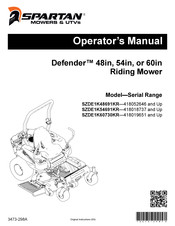 Spartan Mowers Defender SZDE1K60730KR Operator's Manual