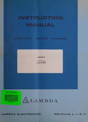Lambda Electronics LND-P-152 Instruction Manual