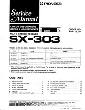 Pioneer SX-303 Service Manual