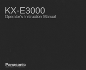 Panasonic KX-E3000 Operator's Instruction Manual