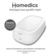 HoMedics theraspa luxe PAR-375H Instruction Manual And  Warranty Information