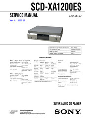 Sony SCD-XA1200ES Service Manual