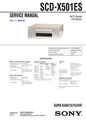 Sony SCD-X501ES Service Manual
