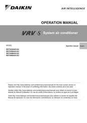 Daikin VRV S RXTA36AAVJU Operation Manual