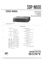 Sony SDP-N600 Service Manual