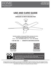 Home Decorators Collection AINSLEE 52439 Use And Care Manual