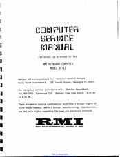 RMI KC-11 Service Manual