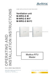 Meltem M-WRG-S M-FC Operating And Installation Instructions