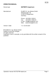 ELMED ISOTEST inspect pro Operation Manual