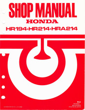 Honda HRA214 Shop Manual