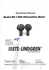 ESCO Technologies ETS-LINDGREN MF-130D Operational Manual