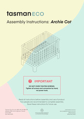TasmanEco Archie Cot Assembly Instructions Manual