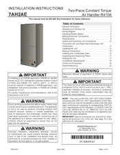 Allied Air 7AH2AE036 Series Installation Instructions Manual
