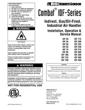 Roberts Gorden Combat IDF-Series Installation, Operation & Service Manual