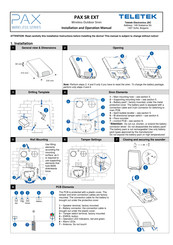 Teletek Electronics PAX SR EXT Installation And Operation Manual