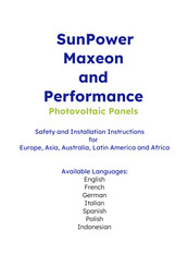 SunPower SPR-MAX6 Series Safety And Installation Instructions Manual