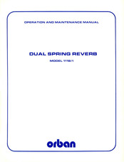 Orban 111B/1 Operation And Maintenance Manual