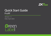 ZKTeco Green Label ProRF Quick Start Manual