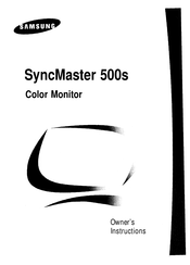 Samsung SyncMaster 500s Owner's Instructions Manual